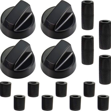 Ensemble de 4 pièces de rechange pour interrupteur de cuisinière à gaz, diamètre intérieur 6 mm/8 mm, pièces de rechange pour bouton de four et de plaque de cuisson - Noir - 1 pièce (1/5)