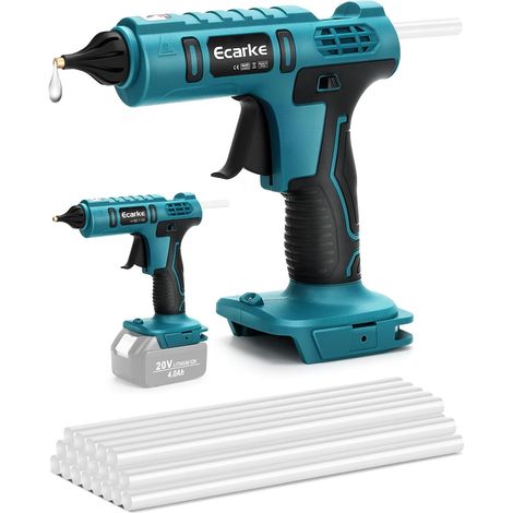 Pistolet à Colle Sans Fil Compatible avec Batterie MaKita 18V, Pistolet à Colle Chaude Sans Fil Idéal pour Les Réparations Artisanales (avec 20 Bâtons de Colle de 11 mm)-Outils Uniquement (1/5)