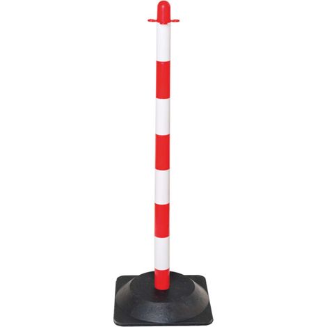 Moravia Support de chaîne léger rouge/blanc 40 × 870 mm avec pied carré en caoutchouc dur (1/4)