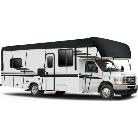 Housse de camping-car, tissu Oxford 210D, résistante aux UV, protection contre l'eau et la poussière, housse de caravane universelle (8,5 x 3 m) (1/5)