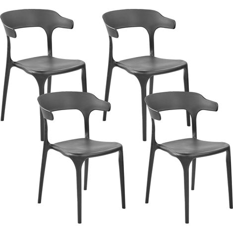 Set of 4 Garden Chairs GUBBIO Black (1/5)