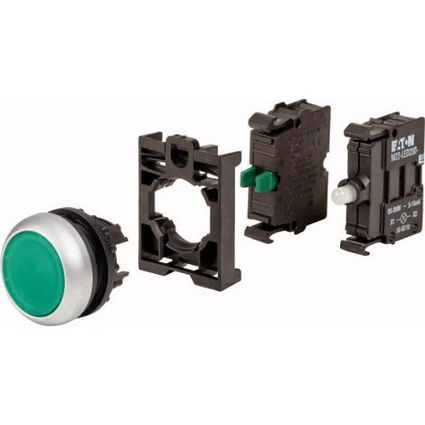 Bouton poussoir lumineux appareil complet 000132603 EATON M22 DL G K10LED230 BVP