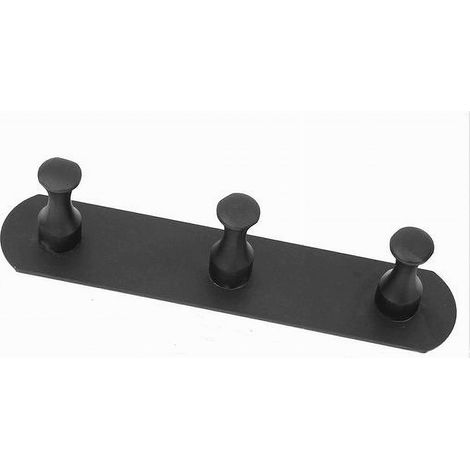 Cleafe - Appendiabiti Con 3 Ganci Nero Per Accappatoio Bagno Cucina Casa Da Parete 59752 - (1/2)