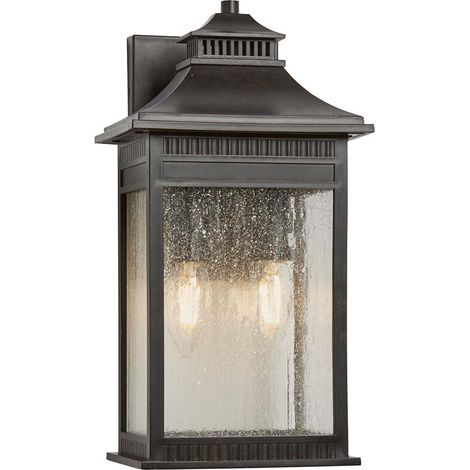 Elstead Livingston - Lanterna da parete media con 2 luci - Finitura bronzo imperiale, E14 (1/4)