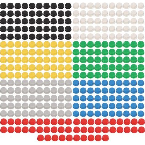Capuchons de commutateur à bouton-poussoir, 350 pièces, contrôle tactique momentané industriel, 7 couleurs pour planche à pain A24 (1/5)