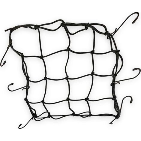 Filet à bagages pour vélo - Filet de sécurité avec 6 crochets - Filet extensible pour fixation - Filet de casque - Tendeur de bagages - Bande élastique (1 pièce) (1/5)