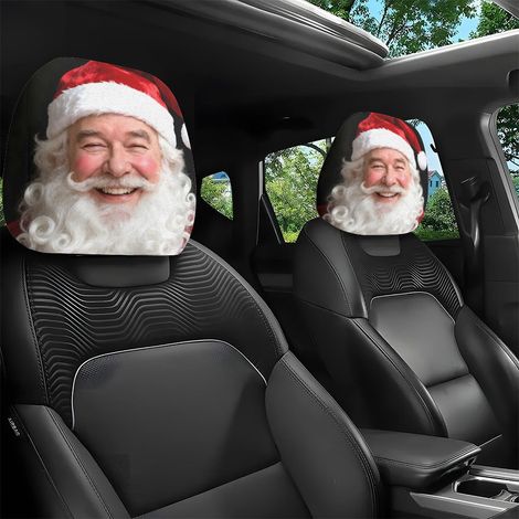 2 housses d'appuie-tête avec motif voiture (Père Noël) (1/4)