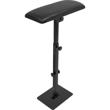 Bracciolo di supporto regolabile in altezza, superficie di appoggio confortevole, colore nero. (1/2)