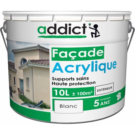 Acrylfassadenfarbe 10 Liter Weiß - Addict