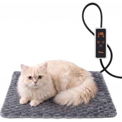 Tapis Chauffant pour Chat et Chien, 6 Niveaux, Minuterie, 45x40cm (1/5)