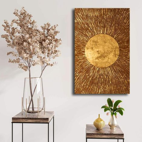 Tableau doré motif soleil – sur toile (1/5)