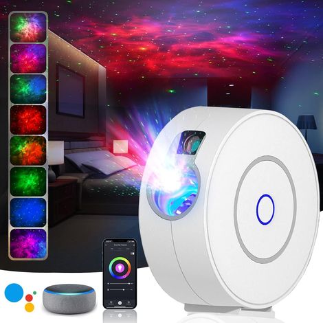 Projecteur de ciel étoilé avec contrôle APP veilleuse nébuleuse à gradation RVB 16 couleurs fonction synchronisation et commande vocale (1/4)