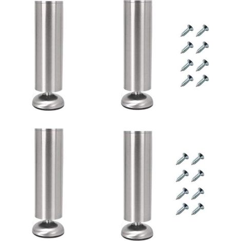 Lot De 4 Pieds De Meuble Réglables En Acier Inoxydable, 35 Cm, Pour Table Basse, Meuble TV Et Armoire De Salle De Bain