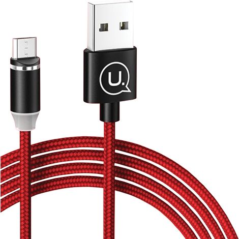 Usams U-Sure Lightning-Magnetkabel 1 m 2,1 A geflochten rot/rot SJ292USB02 (US-SJ292) (1/3)