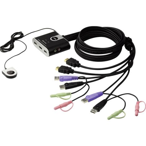Commutateur KVM audio HDMI USB Aten CS692 à 2 ports avec sélecteur de port, CS692-AT (1/3)