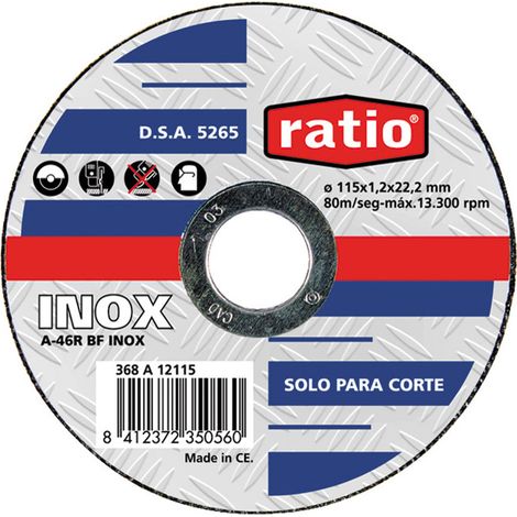 Disco de corte inox/metal RATIO 115X1,0X22 (1/2)