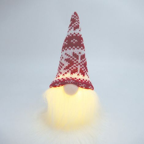 Gnomo de Navidad LED 160mm Rojo y Blanco 2xLR44  Blanco / Rojo   IluminaShop