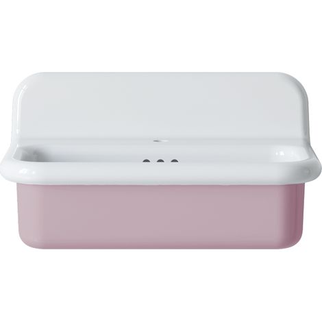 Lavabo rétro en céramique 70 cm - True Colors Lite - Moyen format - Rose Confetto (1/2)