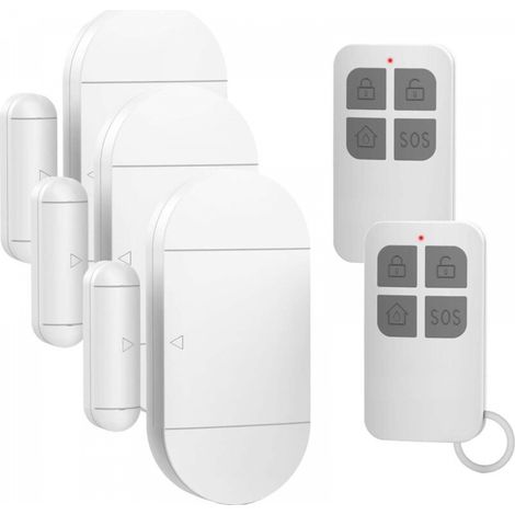 Alarme de porte et de fenêtre, assure la sécurité des enfants à la maison, avec télécommande, alarme de capteur magnétique d'accès de porte de magasin/garage (1/4)