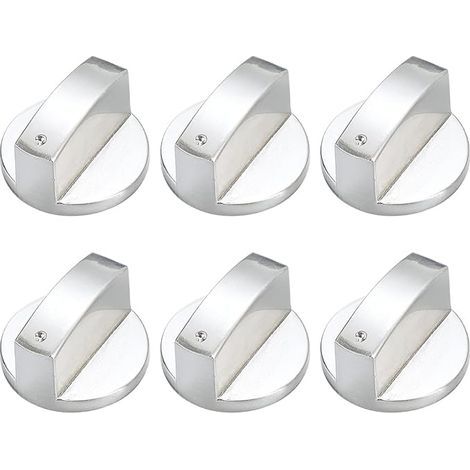 Universal Gas Knobs for Gas Hobs and Hobs (6 mm Silver)