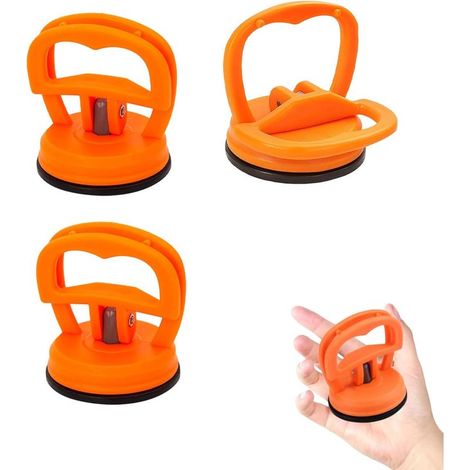 Lot de 3 extracteurs de bosses de voiture avec ventouse puissante, ventouse pour réparation de bosses sur voiture, verre et carrelage (orange) Marque : ZesNxj (1/5)