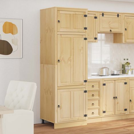 Schrank SKI Honigbraun 66 x 58 x 207 cm Massives Kiefernholz