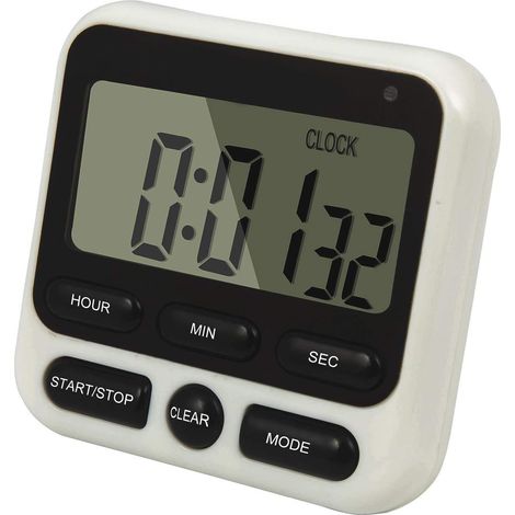 Minuteur de cuisine numérique LCD grand format, compte à rebours, réveil, 24 heures, magnétique