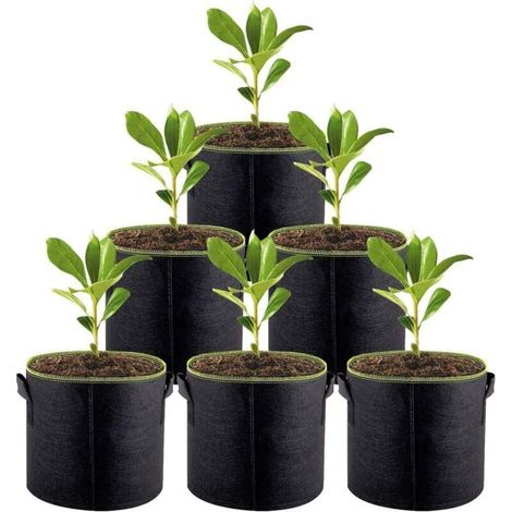CSPARKV Lot de 6 Sacs de Plantation en Tissu Non-tissé 3 gallons végétaux pour Pommes de Terre, tomates, légumes, Herbes 3 Gallone (1/5)