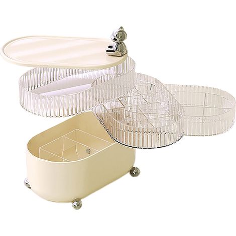 [Ander Online] Bear Cream 4-stöckige Aufbewahrungsbox mit Drehdeckel für Schmuck und Kosmetik (1/4)