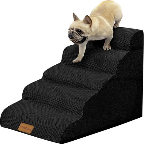 1 Escalier pour chien 5 marches Mousse haute densité Housse lavable Base antidérapante Pour lit canapé (1/5)