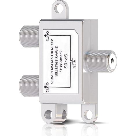 Répartiteur Satellite 2 Voies, Partiteur/Splitter Antenne TV TNT  Interrupteur SAT BK, Connecteur F, pour Satellite TV, Radio FM Dab, Systèmes de Câbles (1/5)