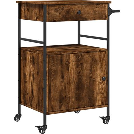 Maison Exclusive - Carrello da Cucina Rovere Fumo 56x43x89,5 cm Legno Multistrato