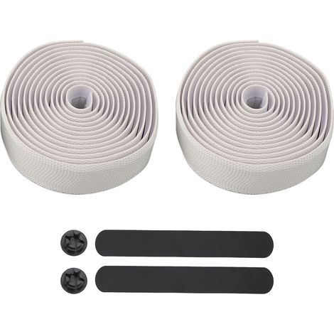 1 paire de poignées de vélo respirantes, légères, antidérapantes et absorbant les chocs (blanches) (1/5)