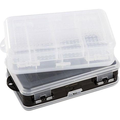 2 Boîtes perlée cas de stockage de perles Plateau de vitrine à bijoux boites empilables rangement jewelry organizer boite plastique rangement coffre de rangement (1/5)
