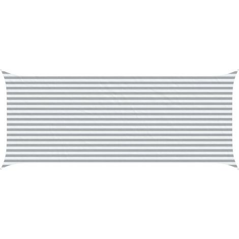Voile d'ombrage gris clair et blanche, 6 x 2,5 mètres (1/5)