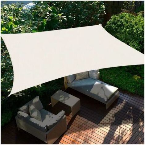 Voile d'ombrage rectangulaire 2 x 3 m en tissu Oxford haute densité – Blocage UV 95 % – Résistante à l'eau – Fixation anneaux en D acier inoxydable (1/5)