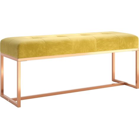 Sitzbank Senfgelb 110x36x45 cm Samt vidaXL