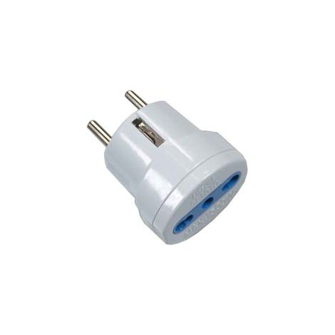 ADATTATORE BIPASSO 2P+T SPINA SCHUKO BIANCO- - spina 16A presa 10/16A bianco - 20 pezzi SYNTESY