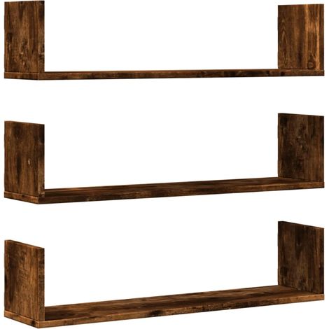 Maison Exclusive - Wandregale 3 Stk. Räuchereiche 80x18x18 cm Hol