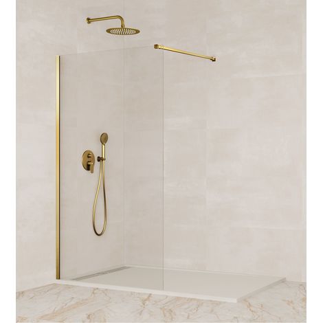 Mampara de Ducha Fija Screen Oro Transparente 86,5-88 cm - GME (1/3)