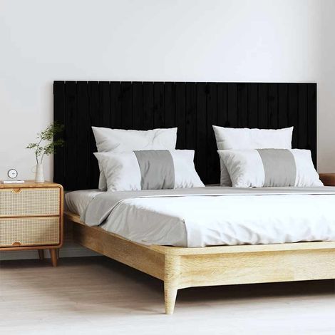 Tête de lit murale，Panneau de lit，Décoration murale Noir 159,5x3x60 cm Bois massif de pin XZZ56863 (1/5)