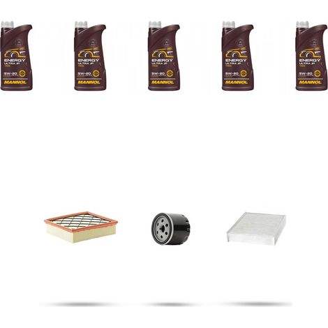Kit tagliando 3 FILTRI e 5L OLIO compatibile con Ford Focus IV 1.0 Ecoboost Mhev 114kw dal 2020 (1/5)