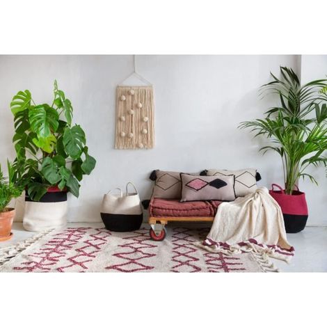 Tapis - LORENA CANALS - Bereber Burgundy - Lavable en machine - 100% coton - 140x200 cm (1/4)