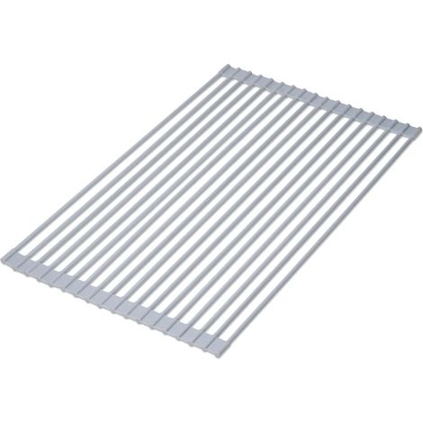 Égouttoir à vaisselle Emuca en silicone, flexible et enroulable, acier et plastique, gris (1/5)