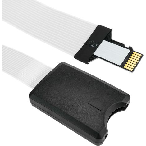 BeMatik - Adaptateur pour carte MicroSD TF vers slot SDHC SDXC SDXC avec câble plat de 25 mm (1/5)