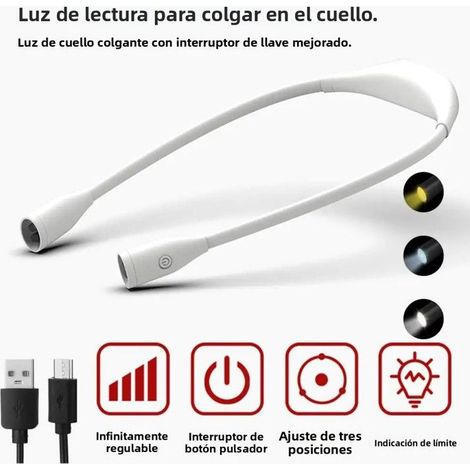 Lampe lecture LED rechargeable, col de cygne, 3 couleurs, blanche, portable, lecture confortable maison (1/5)