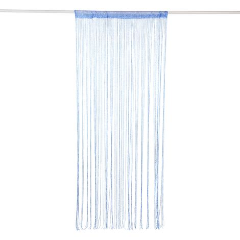Rideau De Portes Et Fenêtres En Fibres - Décoration Intérieure Mariage Fête - Polyester Argenté - 100x200cm Bleu (1/5)