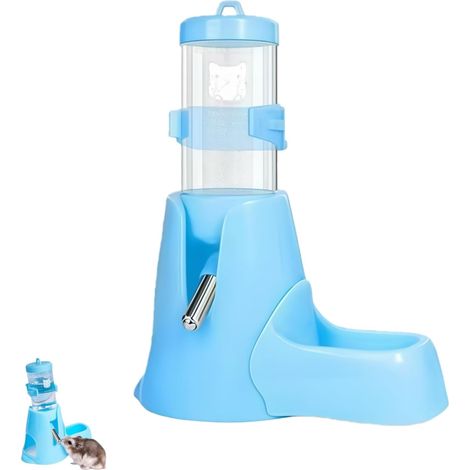 3 in 1 Water Bottle for Hamster Guinea Pig Rabbit, Automatic Water and Food Dispenser, Water Bottle with Holder for Small Dwarf Animals, Nesting Accessory (1/5)