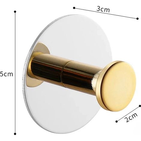 (Argent et or - 1 pièce) Crochet en acier inoxydable auto-adhésif pour salle de bain, porte-manteau, sans perçage, pour vêtements et serviettes, crochets de rangement pour la maison (1/5)