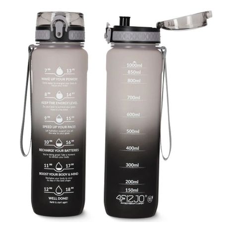 4FIZJO Tritan-Wasserflasche 1L Grau (1/5)